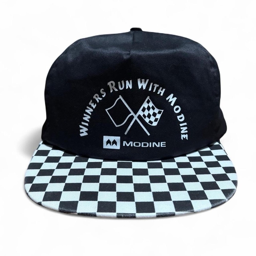 Vintage 90s Modine Racing Ska Checker Snapback Hat OSFA Adjustable AJM Tag